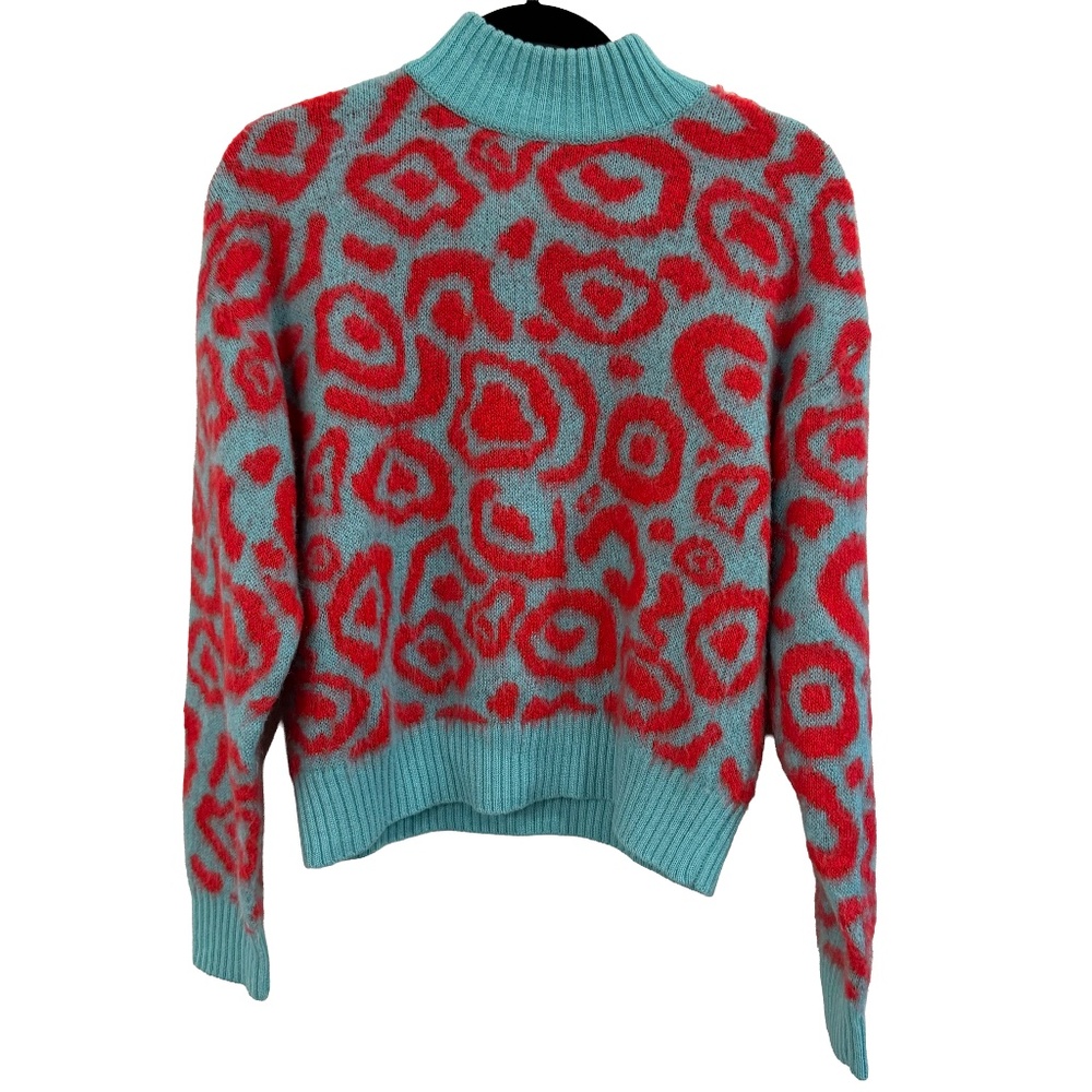 Essentiel Antwerp Red and Blue Patterned Sweater